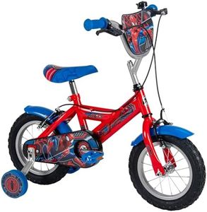 Huffy Marvel Spider-man 12" Kid’s Bike, aged 3-5 years, Dual Calliper Brakes, Removable Stabilisers, Adjustable Seat, Red