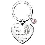 QMVMV Funny Monkey Keyring Gifts Animal Lover Gift Just A Girl Who Loves Monkeys Monkey Lover Gift For Women Girls, Who Loves Monkeys Keyring