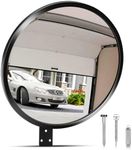 12” Acrylic Convex Mirror Convex Security Corner Mirror, Adjustable Fixing Bracket with Wide Angle, Indoor Outdoor Curved Safety Mirror for Room Driveway Parking Garage Office By Hydencamm