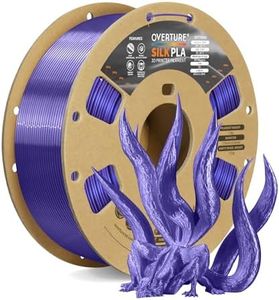 OVERTURE Silk Filament PLA 1.75mm Clog-Free Shiny 3D Printer Consumables, 1kg Spool (2.2lbs), Dimensional Accuracy +/- 0.05 mm (Silk, Silk Purple)
