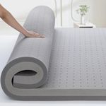 BedStory Mattress Topper Twin, 4 Inch Bamboo Charcoal Memory Foam Mattress Topper, Single Foam Bed Topper for Pressure Relieve - CertiPUR-US Certified