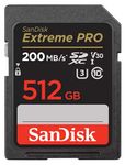 SanDisk 512GB Extreme PRO SDXC UHS-I Memory Card - C10, U3, V30, 4K UHD, SD Card - SDSDXXD-512G-GN4IN