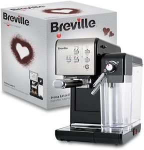 Breville Prima Latte II Espresso | Macchina per latte e cappuccino | Pompa professionale da 15 bar e montalatte | Argento [VCF108X]