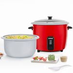 Borosil Pronto Dual 1.8 L Electric Rice Cooker with 2 Pot | 700W, Keep Warm Feature with Indicator Display, Anti Skid Rubber Feet | Cook & Boil Noodles, Rice, Upma, Idli, Dhokla | 2 Years Warranty