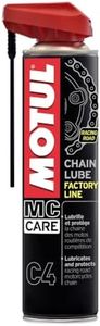 Motul - Lubrifiant Chaîne Moto Routière de Compétition - Aérosol Blanc pour Application Facile - Vitesse et Endurance - Compatible O-RING, X-RING, Z-RING - MC Care Chain Lube Factory Line C4-400 ml