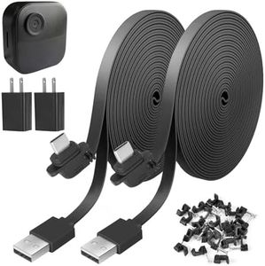 Uogw 2Pack 30ft/9.1m Power Cable and Adapter Compatible with Blink Outdoor 4 (4th Gen)/Blink (3rd Gen) XT3/Blink XT2/XT,Weatherproof Outdoor Charging Power Cord,Flat Extension Cable for Blink Camera