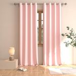 UPOPO Pink Curtains Girls Room Darkening 100 inches Nursery Kids Room Window Curtain Panels Living Room Divider Patio Doorway Sliding Glass Door Grommet Top Thermal Insulated Drapes Bedroom 2 Panels