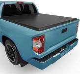 AUTOSAVER88 Soft Quad-fold Truck Bed Tonneau Cover Fits for Toyota Tundra 2014-2021 5.5ft Bed with Deck Rail System(Excl. Trail Edition)