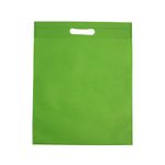 Set of 48 Promotional Nonwoven Heat Seal Reusable Tote Party Bag, Goodie Bags, Gift Bags Bulk with Die Cut Handles (Bright Green)