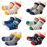 TinySteps Kids Cotton Socks | Multiple Colours, Breathable & Skin-Friendly, Anti-Skid Soft Socks for Baby, Toddler & Children | Pack of 6 (Multiple Colors, 3-5 Years)