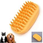 Dog Bath Brush, Pet Shower Bath Brush, Pet Silicone Shampoo Brush for Long Short Haired Puppy Washing Grooming (Orange)