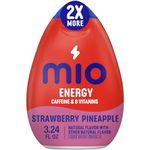 MiO Energy Strawberry Pineapple Smash Naturally Flavored with other natural flavors Liquid Water Enhancer Drink Mix with Caffeine & B Vitamins with 2X More (3.24 fl. oz. Bottle)