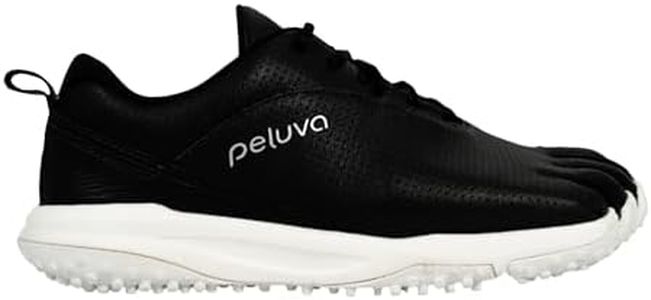 Peluva Apollo Golf | Men's 5-Toe, Zero-Drop Barefoot, Leather Shoe Black/White