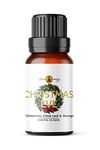 Christmas Eve Essential Oil Blend 10ml | Cinnamon, Clove & Orange Pure Essential Oils | Winter Scented Fragrances | Aromatherapy, Oils for Home Diffuser Refill, Oil Burner, Candle Making, Wax Melts