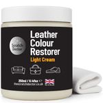 Leather Colour Restorer Recolouring Balm Repair Treatment for Faded & Worn Absorbent Leather Furniture, Sofas, Chairs (Light Cream, 250ml)
