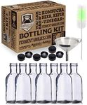 Kombucha Bottling Kit: 7x 16 fl oz Glass Stout Bottles With Airtight Lids, Stainless Steel Funnel, Bottle Brush, Airtight, High-Pressure Bottles Great For Kombucha, Kefir or Ginger Beer
