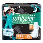 Whisper Ultra Night Sanitary Pads for Women, XXXL 20 Napkins