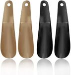 SKYPIA Shoe Horn Plastic Shoe Horn Travel Shoe Horn Shoe Helpers Travel Shoe Horn for Men and Senior Shoes Boots Shoe Horn Plastic Shoe Horns for Men (4pcs), 4 Pcblack&brown, Small