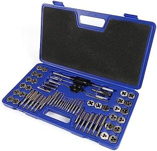 WAKUKA Tap and Die Set 60 Piece（SAE&METRIC） - Include SAE Inch Size #4 to 1/2” and Metric Size M3 to M12, Coarse and Fine Threads | Thread Milling Taps Kit(Hexagonal Mater)…