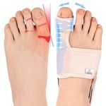 PEDIGOO Bunion Corrector for Women 2pc, Non-Slip Bunion Toe Separator, Hallux Valgus Relief for Day/Night Support