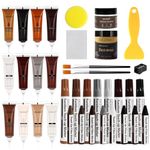 SEISSO Wood Furniture Repair Kit, Set of 36 with Wood Putty, Beeswax, Furniture Touch Up Pens, Laminate Floor Repair Kit for Repairing Scratch, Cracks, Hole, Door, Floor, Table, Cabinet