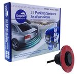 Dolphin Automotive DFM400 Reverse Parking Sensors Flush Mount OEM Style 4 Ultrasonic Radar Sensor Kit Audio Alert System - Gloss Black