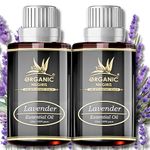 Organic Nilgiris Lavender Essential Oil: Pure Natural Essential Oil Undiluted for Aromatherapy, Skincare, and Relaxation, Hair Nourishment, Scalp Health, Diffuser Bliss, and Air Freshening-(35ml-2p)