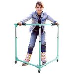 GanFindX Folding Skater Aid for Kids Roller Skating, Adjustable Height Roller Skate Trainer for Kids Toddler Training Walker (Seafoam Green)