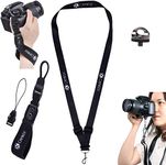 Wrist Strap and Lanyard for DSLR and Compact Cameras - Extra Strong and Durable - Comfortable Neoprene Bracelet - Adjustable Fit - Quick Release Clip - Tripod Screw, Tether and Cleaning Cloth Incuded