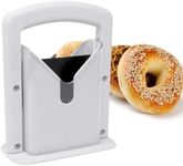 Bagel Slicer for Small and Large Bagels – White Bagel Cutter Slicer Bagel Slicer Stainless Steel Perfect Bagel Guillotine Universal Slicer Cutter with Safe Grip