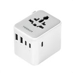 TESSAN Universal Travel Adapter 28W, International Power Adapter with 3 USB C 2 USB A Charging Ports, Worldwide Plug Adaptor for US to European UK Italy Ireland New Zealand (Type C G A I)