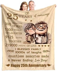 25th Wedding Anniversary Blanket, 25 Years of Anniversary Marriage Gifts 25th Wedding Gift Wife Husband Happy 25th Anniversary Couple Mom Dad Parents