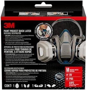 3M P95/OV Paint Project Quick Latch Reusable Respirator 6502QL, Medium Size, NIOSH-APPROVED Organic Vapor Cartridge & P95 Rated Filters, With 3M Cool Flow Valve & Quick Latch System (6502QLPA1-A-PS)