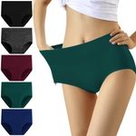 YouShow Women's Knickers for Women Multipack of 5 High Leg Knickers for Women Cotton C Section Underwear Women Size 14 Postpartum Ladies Pants Full Briefs Soft (Multicolor-003,L)