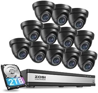 ZOSI 3K Lite 16CH Security Camera System with AI Human Vehicle Detection,16 Channel CCTV DVR with 2TB HDD and 12 x 1080p Indoor Outdoor Dome Camera, 80ft Night Vision, 90° View Angle, Alert Push