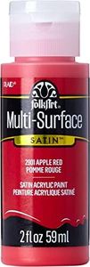 FolkArt Multi-Surface Acrylic Paint in Assorted Colors (2 oz), 2901, Apple Red