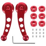 BESPORTBLE Window Crank Handle, Car Window Opener Handle Kit, Alloy Window Handle Riser Winder Crank Car Socket Crank Handle Fit for Most Car, Red 2Pcs