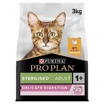 PRO PLAN Sensitive Digestion Sterilised Adult Dry Cat Food Chicken 3kg, For Neutered Cats