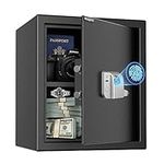 38.08L Fingerprint Security Cabinet Safe Box WASJOYE Electronic Personal Home Safe with Biometric Safety Fingerprint Key Lock for Office Hotel Jewelry Gun Safe Storage (45 * 42 * 36cm)