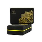 WiseLife Printed Yoga Blocks | Yoga Brick (Pack of 2, Extra Large Size), High-Density EVA Foam Soft Surface for Balance, Support & Performance, Strength Training Exercise (Black Mandala)