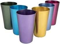 6 PCS Anodized Aluminum Tumblers - Multi Colored Cups Set for Water Iced Coffee Drinking Metal Wine Glasses for Women Reusable Jewel Tumbler Cute Travel Mug for Ice Drinks & Hot Beverage Beach Stuff
