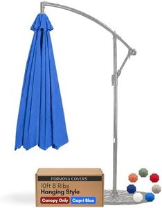 Formosa Covers Replacement Umbrella Canopy for 10ft 8 Rib Hanging Market Outdoor Patio Shade Ribs Length 58" to 60" (Canopy Only) (Capri Blue)