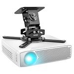 Duronic Projector Mount PB03XB | Bracket Fixing for Ceiling | 13.6kg Capacity | Universal | Heavy Duty | Fittings Included | Rotate 306 °, Swivel 40 °, Tilt 60° for Easy Projection Set-Up