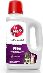 Hoover Pet Carpet Cleaner Solution, 64 oz., Tropical Breeze Scent, Deep Cleaning Carpet Shampoo Solution, Eliminates Urine Stains and Odors, Pair with Hoover Carpet Cleaner Machine