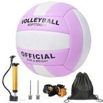 Volleyball Official Size 5, Volleyball Kit, Volleyballs, Soft Volleyball Beach Volleyball Pool Volleyball for Indoor Outdoor Beach, Training Equipment, Competition, Gym