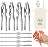 8 Pcs Lobster Crackers and Picks Set, Crab Leg Cracker Tools, Stainless Steel Seafood Crackers & Forks Nut Cracker Set
