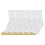 GOLDTOE Women's Classic Turn Cuff Socks, Multipairs, White (6-pairs), Large