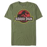 Jurassic Park Men's Classic Movie Logo T-Shirt, Military Green, Large
