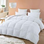 SLEEP-NEST Hotel Luxury Grand King 106 x 106 Inch All Season Down Alternative 1 Piece Comforter with 8 Tabs/Loops 350 GSM-Box Stitched Extra Large, Super Soft Breathable, White