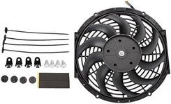 Twilight Garage High Performance 12" inch 12V 80W Universal Slim Electric Cooling Radiator Fan Push Pull with Mounting Kit - Black